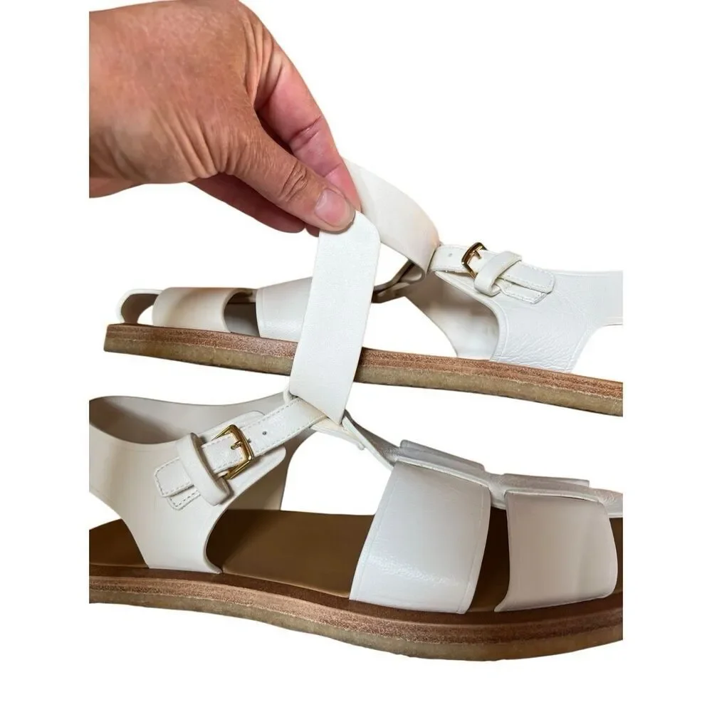The Row Women's Fisherman Woven Leather Sandals White EU 41 US 11 - Picture 7 of 13